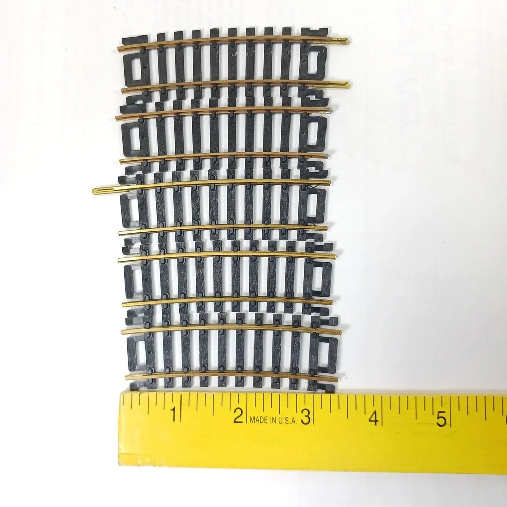 Set of 27 Vintage Brass Model HO Train Track Lot Straight Curved Pieces Mixed